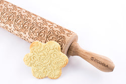 Rolling Pin Embossed with FOLK DECORATIVE