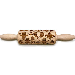 Engraved Rolling pin with Ghosts Pattern