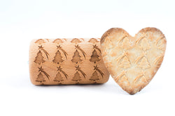 Rolling Pin Embossed With Christmass Tree and Stars