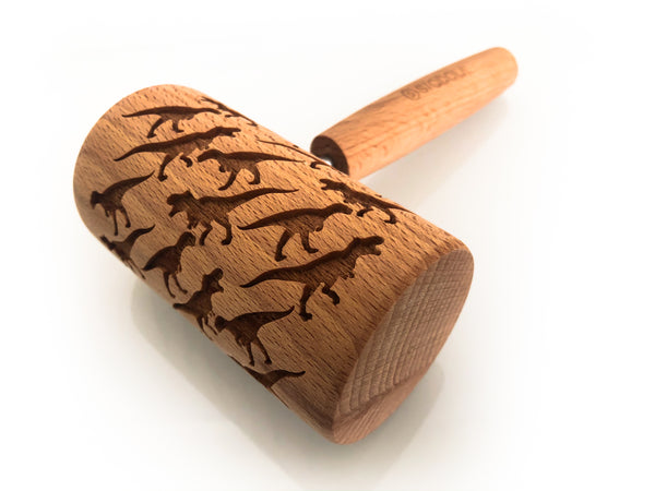 Rolling Pin Embossed With DINOSAUR Pattern For Baking Engraved cookies Size Roller 4 inch