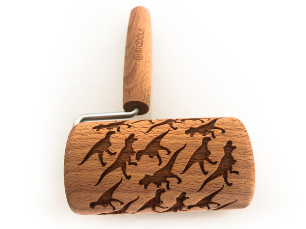 Rolling Pin Embossed With DINOSAUR Pattern For Baking Engraved cookies Size Roller 4 inch