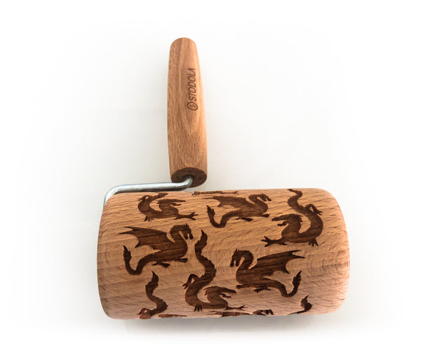 Rolling Pin Embossed With DRAGON Pattern For Baking Engraved cookies Size Roller 4 inch
