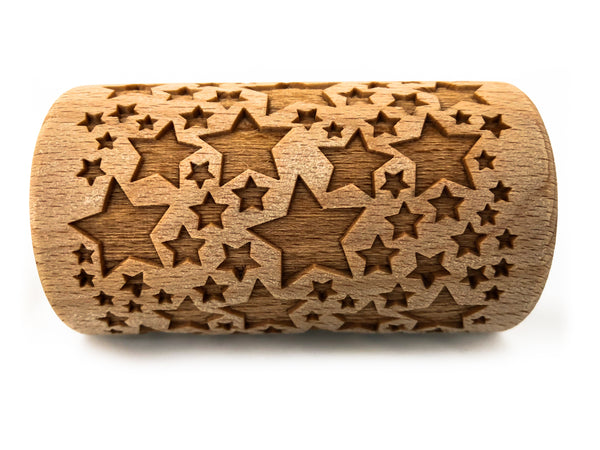 Rolling Pin Embossed With CLASSIC STARS Pattern For Baking Engraved cookies Size Roller 4 inch