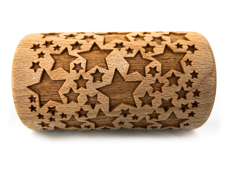 Rolling Pin Embossed With CLASSIC STARS Pattern For Baking Engraved cookies Size Roller 4 inch