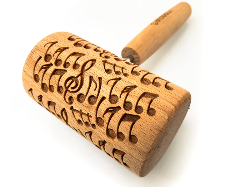 Rolling Pin Embossed With CRAZY NOTES Pattern For Baking Engraved cookies Size Roller 4 inch