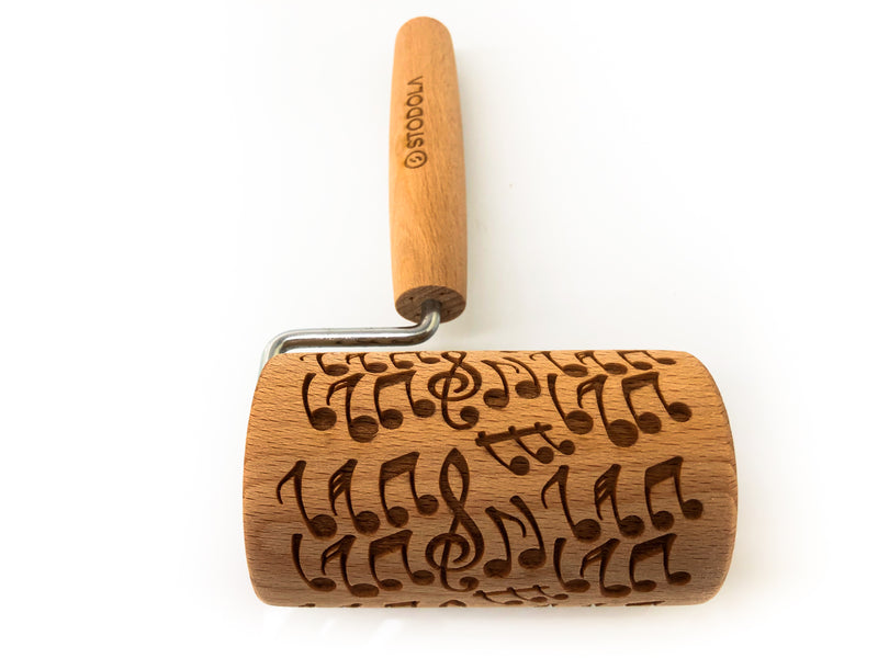 Rolling Pin Embossed With CRAZY NOTES Pattern For Baking Engraved cookies Size Roller 4 inch