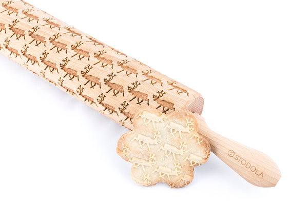 Rolling Pin Embossed with RUDOLPH THE REINDEER