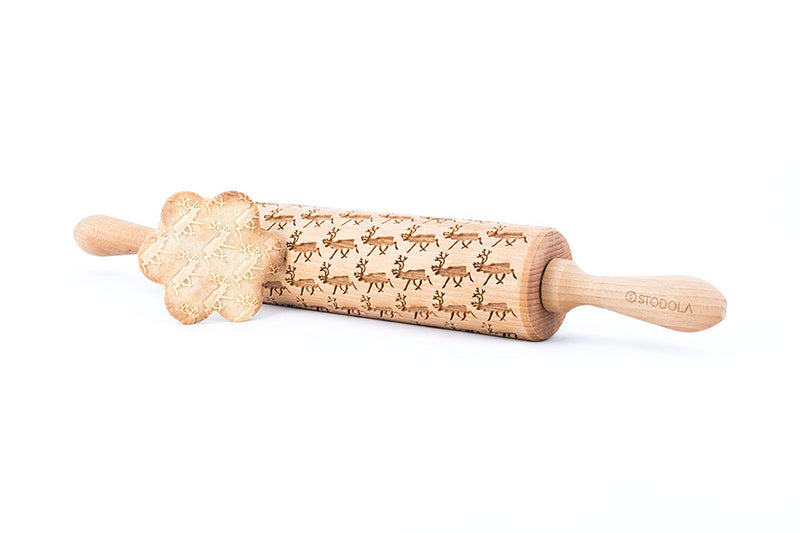 Rolling Pin Embossed with RUDOLPH THE REINDEER