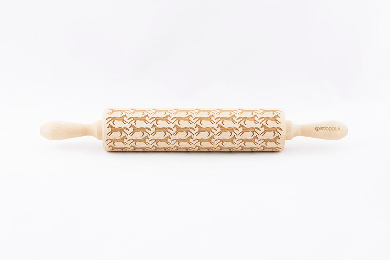 Rolling Pin Embossed with RUNNING HORSES
