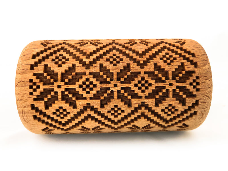 Rolling Pin Embossed With SCANDINAVIAN Themed Pattern For Baking Engraved cookies Size Roller 4 inch
