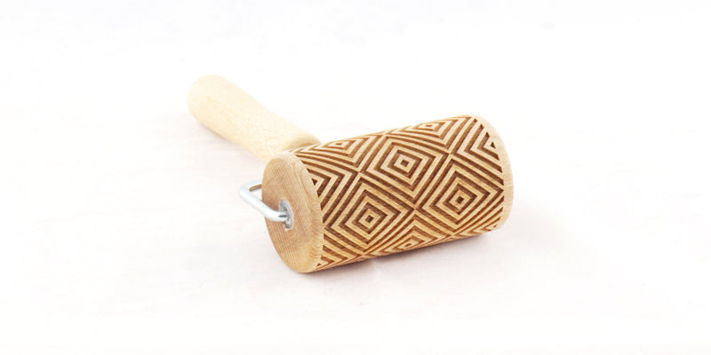 Rolling Pin Embossed With GEOMETRICAL SQUARES