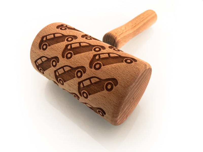 Rolling Pin Embossed With TOY CAR Pattern For Baking Engraved cookies Size Roller 4 inch