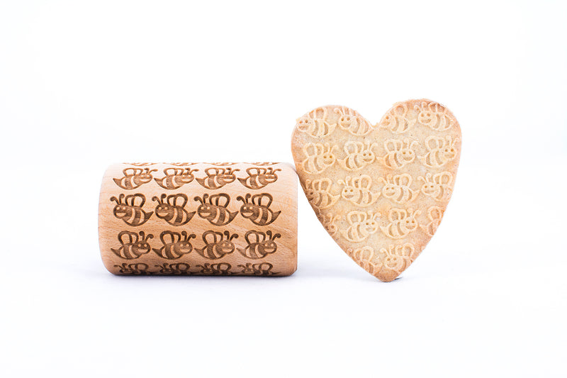 Rolling Pin Embossed With LOVELY BEES