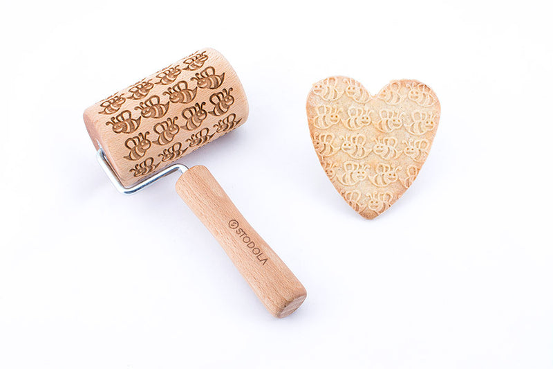 Rolling Pin Embossed With LOVELY BEES