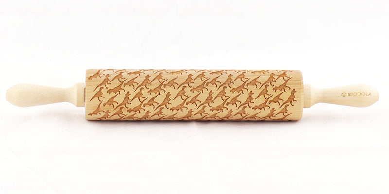 Rolling Pin Embossed with DINOSAURUS