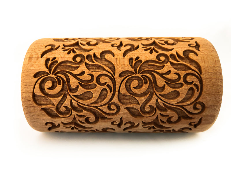 Rolling Pin Embossed With FOLK DECORATIVE Pattern For Baking Engraved cookies Size Roller 4 inch