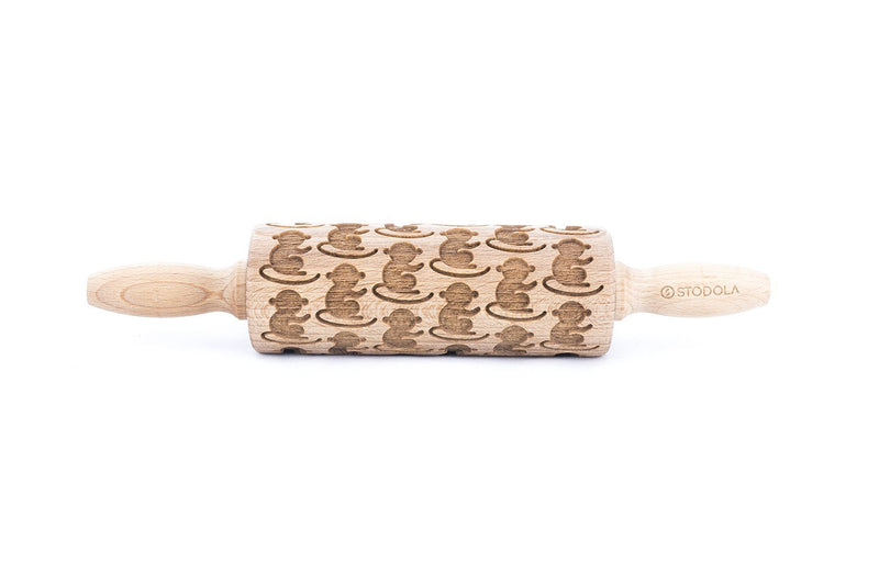Rolling Pin Embossed With PLAYFUL MONKEYS