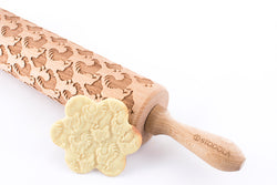 Rolling Pin Embossed with ROOSTERS AND HENS 