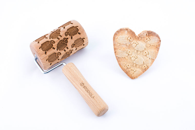 Rolling Pin Embossed With ADORABLE SHEEP