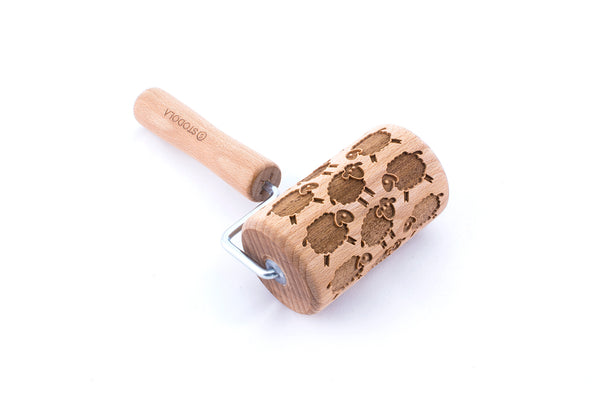 Rolling Pin Embossed With ADORABLE SHEEP